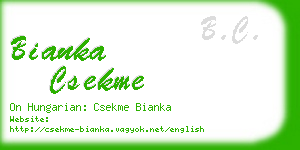 bianka csekme business card